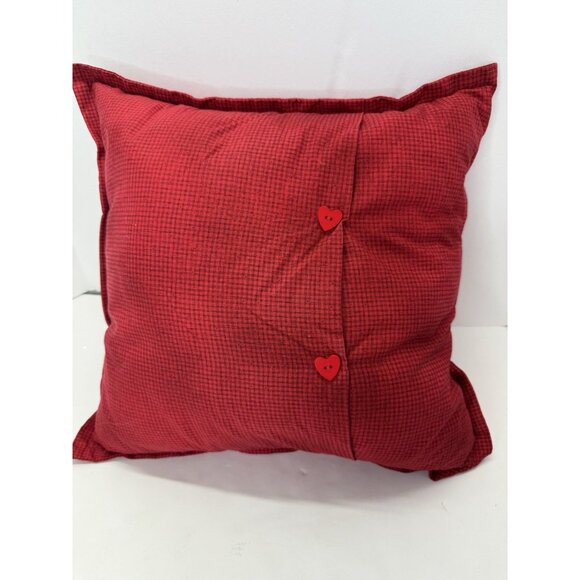 Vintage Cross Stitch Red Throw Pillow Teddy Bear “I’m Sleeping” Nursery 16” - Picture 7 of 8